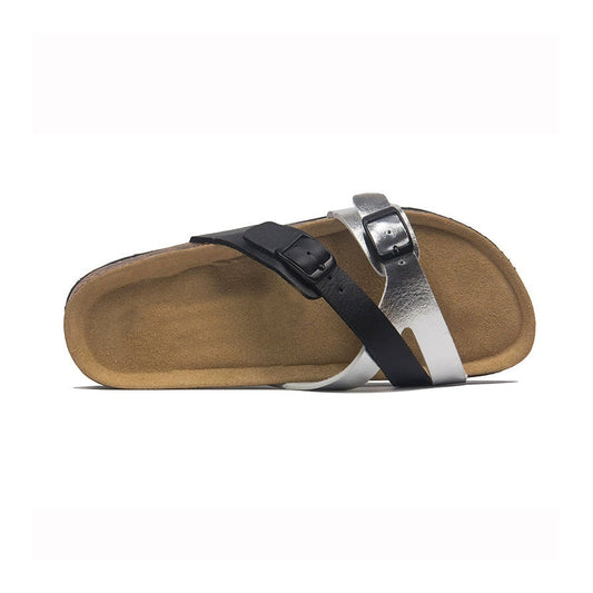Premium Cross-Strap Cork Sandals