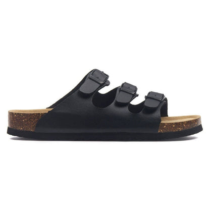 Three-strap Buckle Cork Sandals