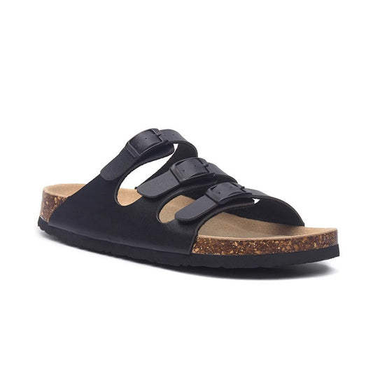 Three-strap Buckle Cork Sandals