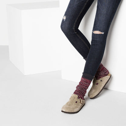 Closed-Toe cork slides | Soft Footbed | Suede | Taupe